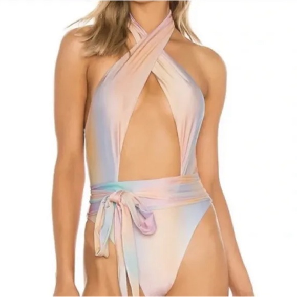 PQ Swim Alex One Piece Swimsuit in Golden Hour New With Tags Size Medium Wrap - Picture 10 of 10